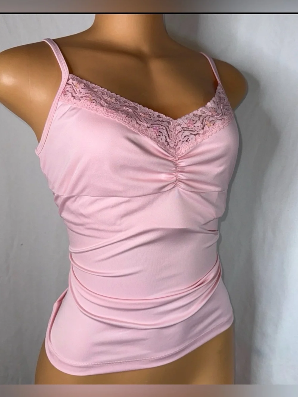 Pierre Cardin Light Pink Lace-Trim Camisole